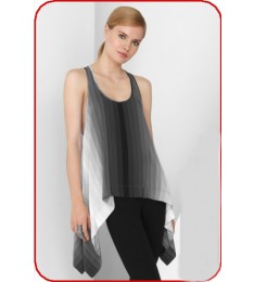 Misty Morning Striped Draped Blouse