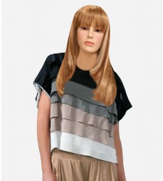 Moonlight Combo Tiered Short Sleeve Silk Top