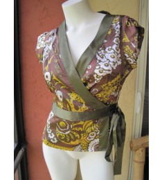 Crossover Paisley Tunic Top