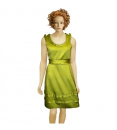 Pale Lime Ruffle Cocktail Dress