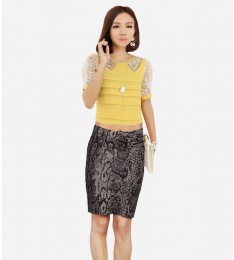 Power Bandage Snake Print Skirt