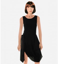 Black Twisted Hem Dress