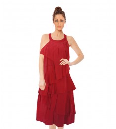 Silk Pleated Tiers Cocktail Dress