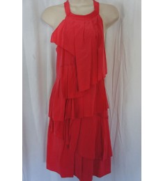 Silk Pleated Tiers Cocktail Dress
