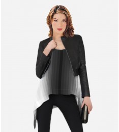 Misty Morning Striped Draped Blouse
