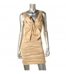 Gold Ruched Metallic Dress