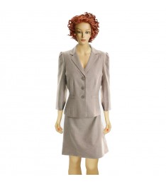 Beige Jacket & Skirt Suit