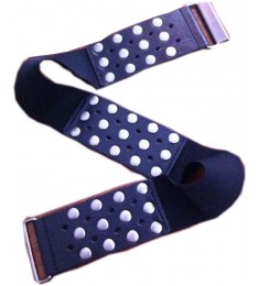 Belt Womens Stretch Black With Metal Studs