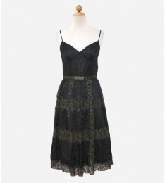 Floral Lace Pleated Dress