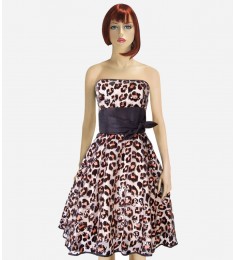 Sequin Leopard Strapless Dress