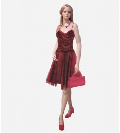Betsey Johnson Simmery Burgundy Evening Gown