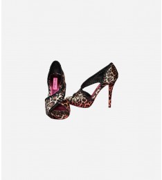 Walter Satin Leopard  Heels Shoe