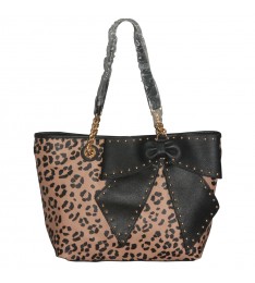 Leopard Bow-Lette Shoulder Handbag