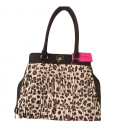 Cheetah Fringe Tote Handbag