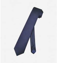 Navy Blue Skinny Silk Neck Tie
