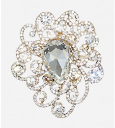 Gold Tone Big Crystal Brooch-01.jpg