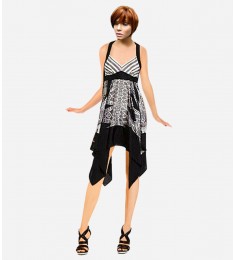 Black  Amaya Silk Halter Cocktail Dress