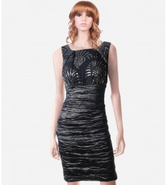 Shimmery Silk Ruched Cocktail Dress