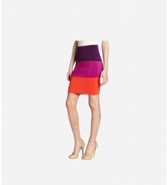 Bordeax Color-Blocked Scarlett Pencil Skirt