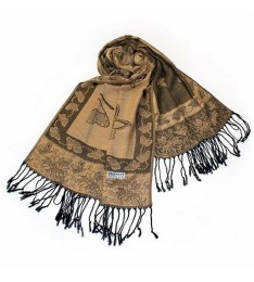 Butterfly & Flower Tassel Ends Scarf
