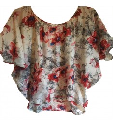 Floral Bat Wing Blouse