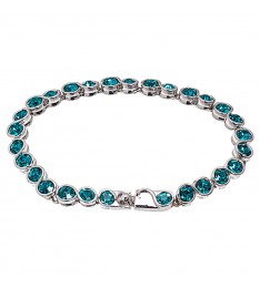 Aquamarine Swarovski® Crystal Round-Cut Link Bracelet