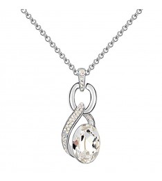 Swarovski® Crystal Openwork Teardrop Pendant Necklace