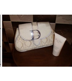 Cosmetic Bag with Miss Dior Cherie Body Lotion 1 oz