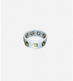 Sky Blue Leather Turn-lock Bracelet