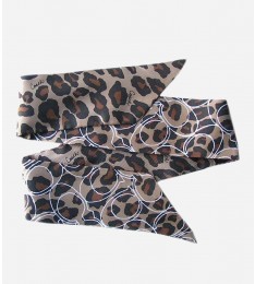 Brown Daisy Ocelot Pony Tail Scarf