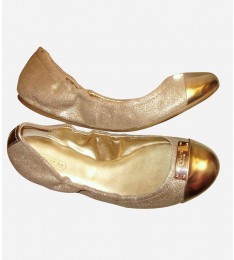 Darsi Gold Lurex Ballet Flats