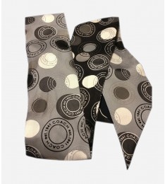 Gray And Black Polka Dot Pony Tail Scarf