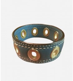 Leather Grommet Bracelet Cuff