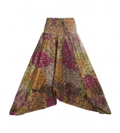 Multicolor Abstract Harem Pants 