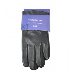 Men's Black Leather Touchscreen Gloves