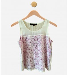 White Purple Lace Top