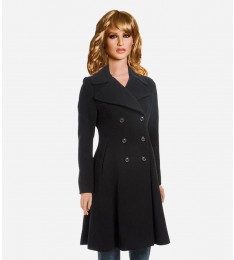 Double Breasted Fit and Flare Coat
