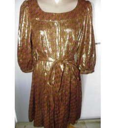 Gold Metallic Silk Dress
