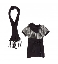 Black Heart Sweater Dress & Scarf