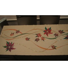 Christmas Table runner with Christmas flower