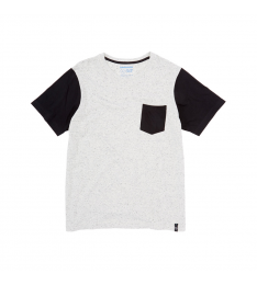 Ecru & Black Color Block Tee