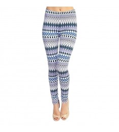 White & Blue Diamond Geo Leggings