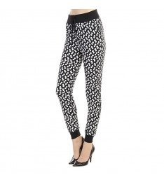 Black & White Dots Contrast Drawstring Joggers