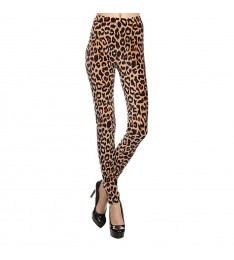 Tan Leopard Velour Leggings