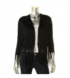 Black Open Front Cardigan Sweater 