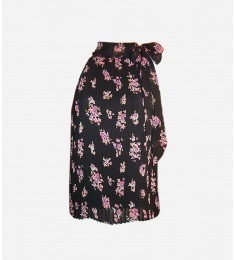 Floral Print Pleated Trapeze Top