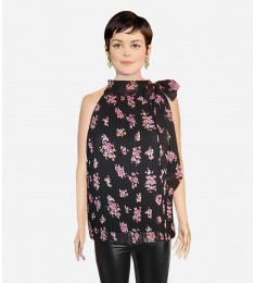Floral Print Pleated Trapeze Top-Renante