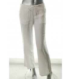 White Linen Drawstring Pants
