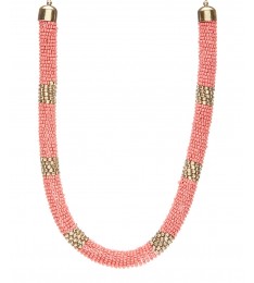 Coral Stripe Tube Necklace