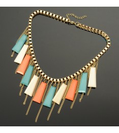 Trapezoid Resin Pendant Necklace
